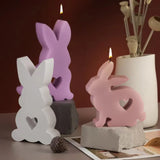 DIY Cement Gypsum Aromatherapy Silicone Mold Easter Love Rabbit Candle Mold Epoxy Resin Ornaments Mold Home Decoration