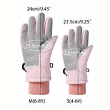 Cute Kids Winter Gloves for Girls Boys Thicken Windproof Children Ski Gloves Snow Sports Child Mittens for Snowboard 4-8Y