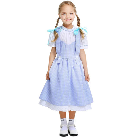 Kids Maid Dress Cosplay Kid Girl Fancy Pastoral Dress Grandmother Costume Colonial Stage Performance Halloween Carnival Costumes