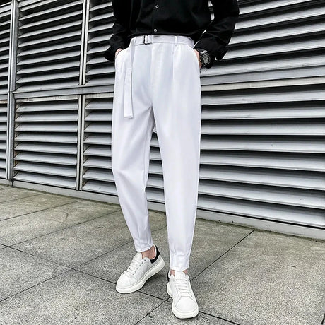 28-38 Size Fashion Men Casual Suit Pants Korean Slim Classic Harem Pants Wild Vintage Loose Solid High Quality Blazer Trousers