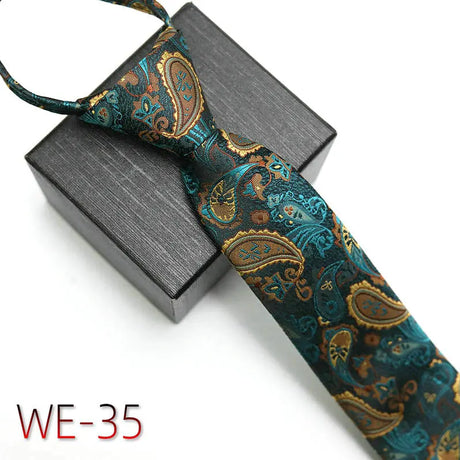 New Suit Business Zipper Tie for Man 48*7cm 1200 Pins High-end Polyester Neck Tie Striped Solid Color Grid Flower Ties