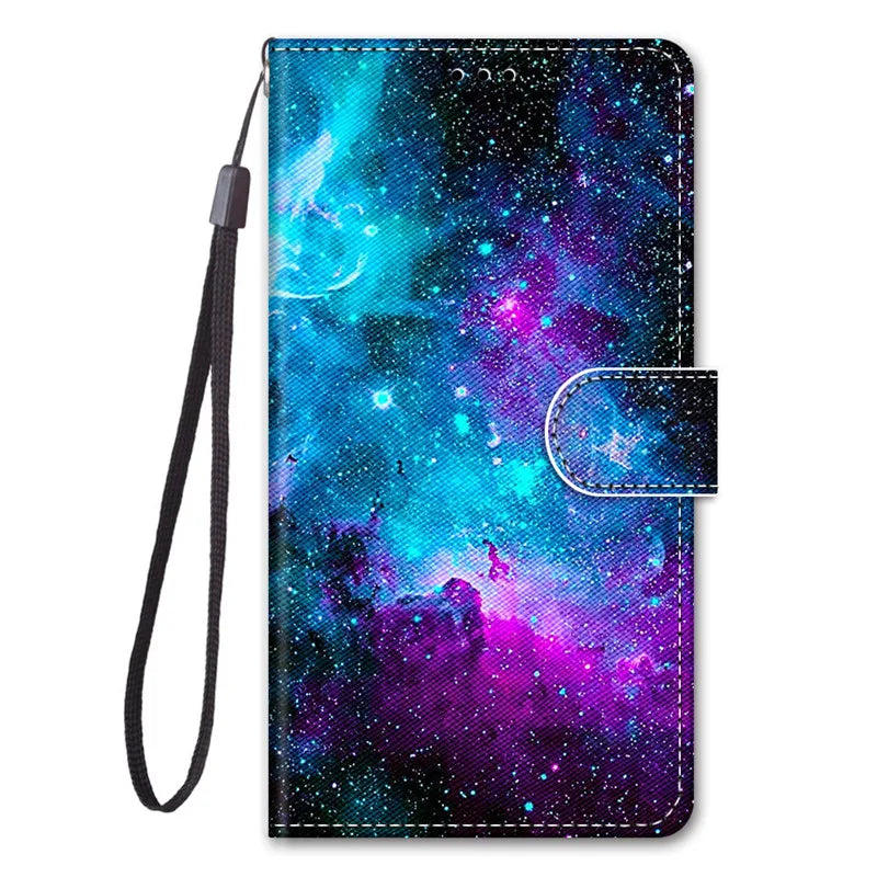 Leather Magnetic Case For Samsung Galaxy A25 A24 A14 4G A34 A54 5G SM-A256B A245F Phone Cover Flip Wallet Painted Funda Etui