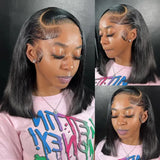 13x6 Straight Lace Frontal Bob Wig Pre Plucked 13x4 Human Hair Wigs Brazilian Bone Straight Short 5x5 Bob Glueless Wig For Women