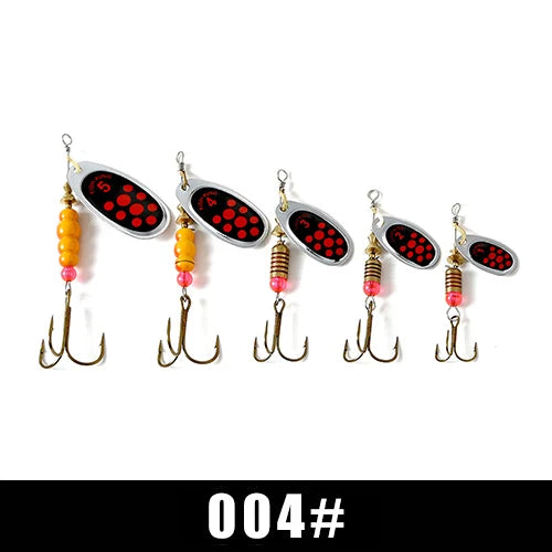 FISH KING Metal Fishing Lure Spinner Baits 3.9g 4.6g 7.4g 10.8g 15g Rotating Spoon Lures Spinners With Treble Hooks Pike Baits