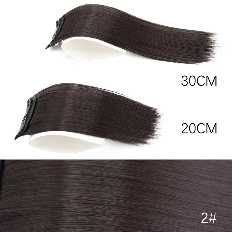 AZQUEEN Synthetic 20cm/30cm Invisible Straight Pads Clip In One Piece Hair Extension Top Side Cover Fluffy Hairpiece For Women