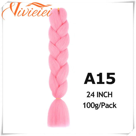 6 Pcs 24” Synthetic Braiding Hair Pink Jumbo Braids Hairstyles Purple Blue Blonde Ombre Hair Extensions For Women 100G/Pack