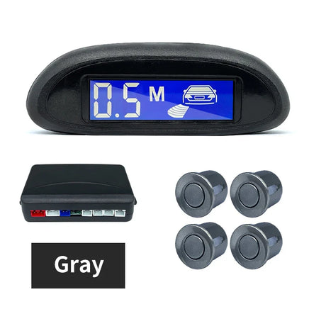 Parking Sensor Kit Car Parktronic LCD Display Backlight Reverse Backup Radar Monitor System 4 Sensors 22mm 12V 8 Colors