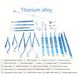 21PCS Titanium Alloy/Stainless steel Eye Ophthalmic Set Instrument Eye Micro Tweezers Scissors Needle Holder Set Surgical Tools