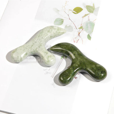 Natural Xiuyan Jade Foot Massager Scraping Gua Sha Acupuncture Shiatsu Tool Massage Instrument Therapy Relieve Stress