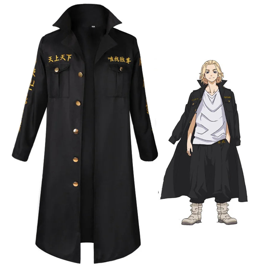 Anime Tokyo Revengers Sano Manjiro Cosplay Costume Tokyo Manji Gang Mikey Cosplay Jacket Cloak Uniform Suit Wig Halloween Outfit