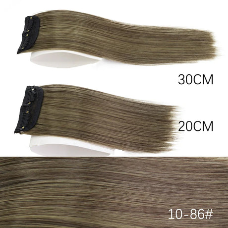 AZQUEEN Synthetic 20cm/30cm Invisible Straight Pads Clip In One Piece Hair Extension Top Side Cover Fluffy Hairpiece For Women