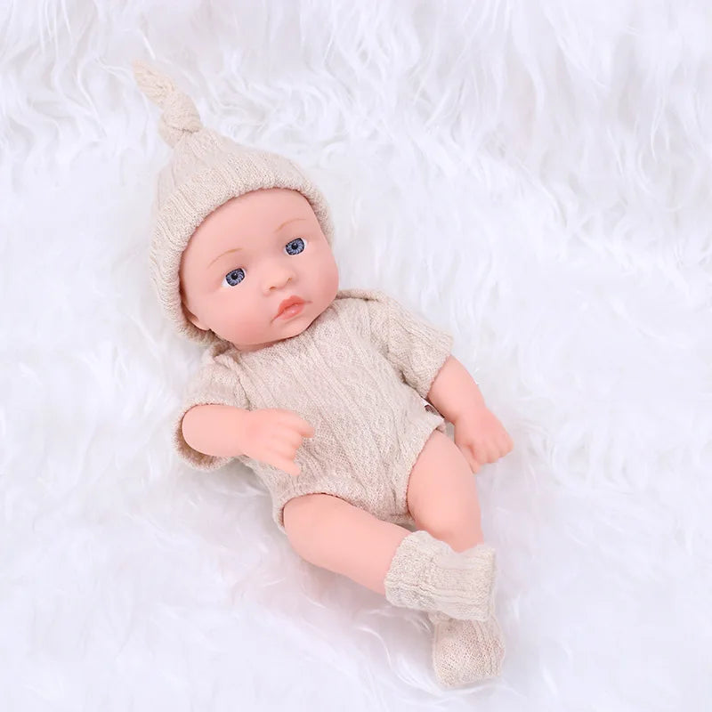 20CM Reborn Baby Doll Toddler Real Soft Touch Mini Soft and Full Body Silicone Reborn Toddler Doll lifelike Newborn Doll Toys