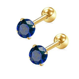 1 Pair CZ Ear Stud Mixed Colors Cartilage Earrings Set Stainless Steel Barbell Studs Earrings Helix Tragus Piercing 2-8mm