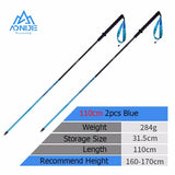 2PCS AONIJIE E4201 Lightweight Folding Collapsible Quick Lock Trekking Pole Hiking Pole Trail Running Walking Stick Carbon Fiber