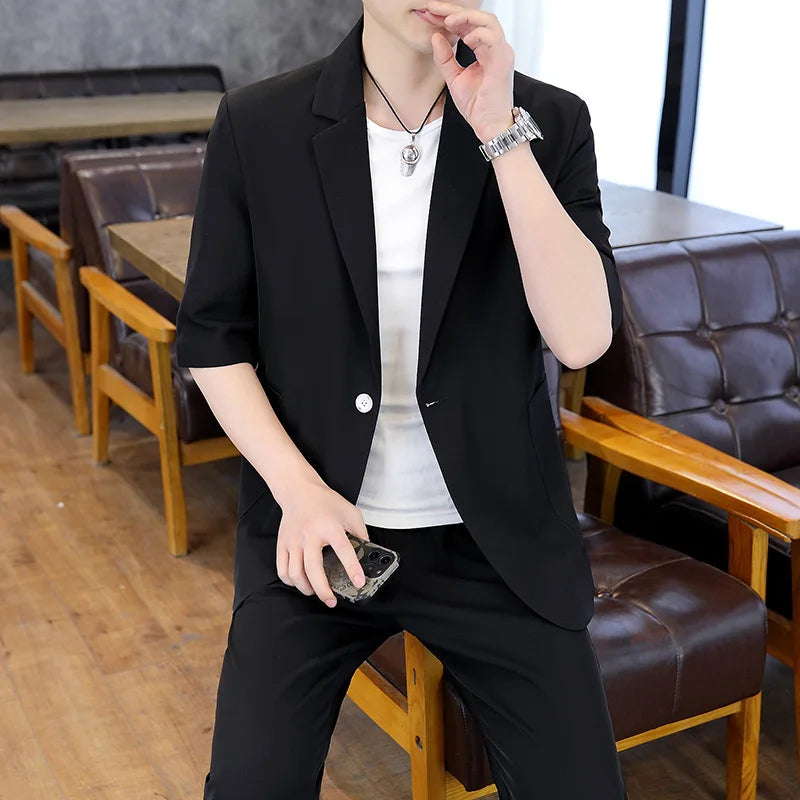 V2274-Casual men's business style suit, suitable for summer wear