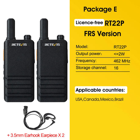 15mm Ultra-thin Mini Walkie Talkie Retevis RT622P Type C Charge VOX Walkie-talkies PMR446 Profesional Portable Two-way Radio ht