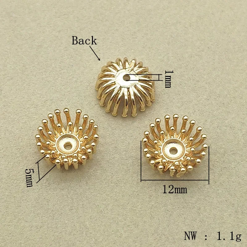 New Arrival! 100pcs Copper Flat Base Flower Centers For Handmade Necklace/Earrings DIY Parts Jewelry Findings&Components