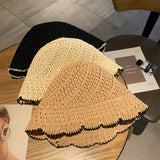 Summer Straw Hats for Women Foldable Outdoor Gorro 2022 Sunshade Hollowed Panama Hat Beach Caps Fashion Elegante Cap Girls Cap