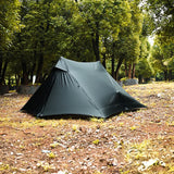 Aricxi Enlarged 2 Person Outdoor Ultralight Camping Tent 3 Season Professional 15D Silnylon Rodless Tent gray black Width 135cm