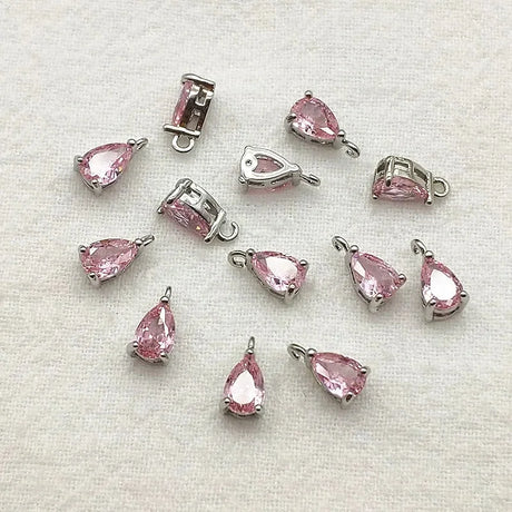 New Arrival! 8x5mm 100pcs Crystal Micro inlay Drop Charm For Handmade Necklace Earring DIY Parts Jewelry Findings & Components