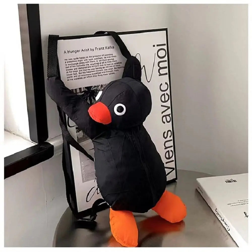 38cm Penguin Plush Backpack Cartoon Cute Penguin Plush Toy Soft Stuffed Animal Shoulder Bag for Birthday Best Gifts