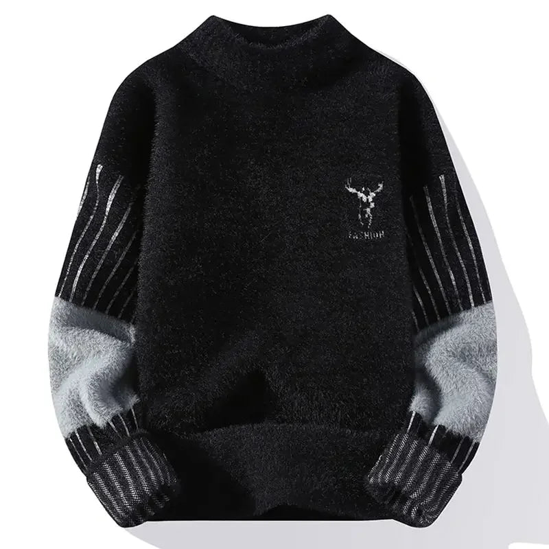 Men's Clothing No Hoodie Knit Sweater Male Pullovers Fleeced White Free Shipping Large Big Size Neck Korean 2023 Autumn X Plus A