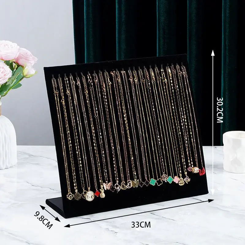 Velvet Necklace Pendant Display Stand Women Jewelry Rack Bracelet Storage Holder Organizer For Counter Display Board