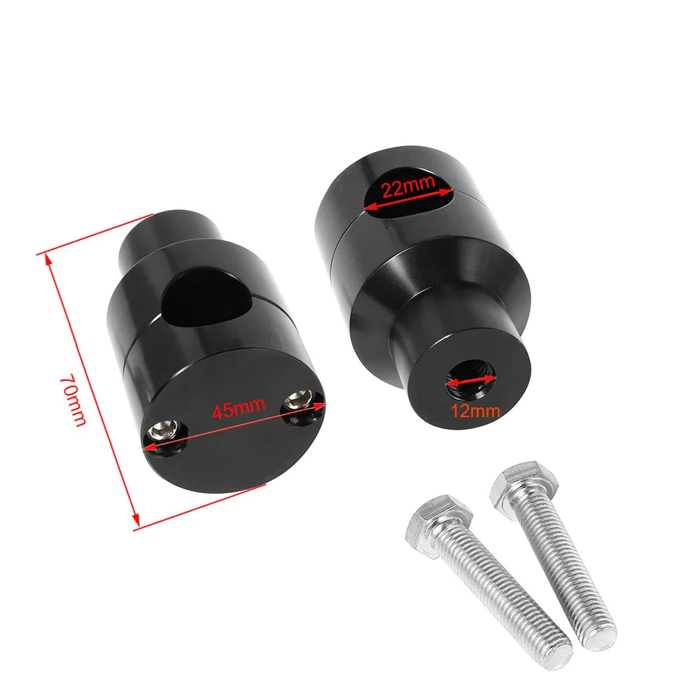 2X Motorcycle 7/8" 1" Handlebar Riser Clamp Aluminum For Harley Custom Springer Bobber Chopper 22mm 25mm Handle Bar Black/Chrome