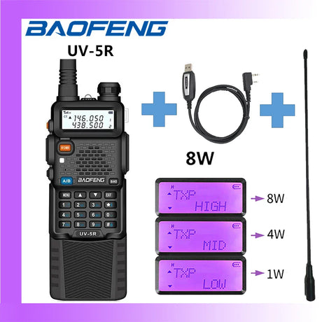 2023 Baofeng UV-5R 5W/8W Walkie Talkie Long Range Walkie Talkie FM Handy Transceiver Portable Ham Radio Walkie Talkie