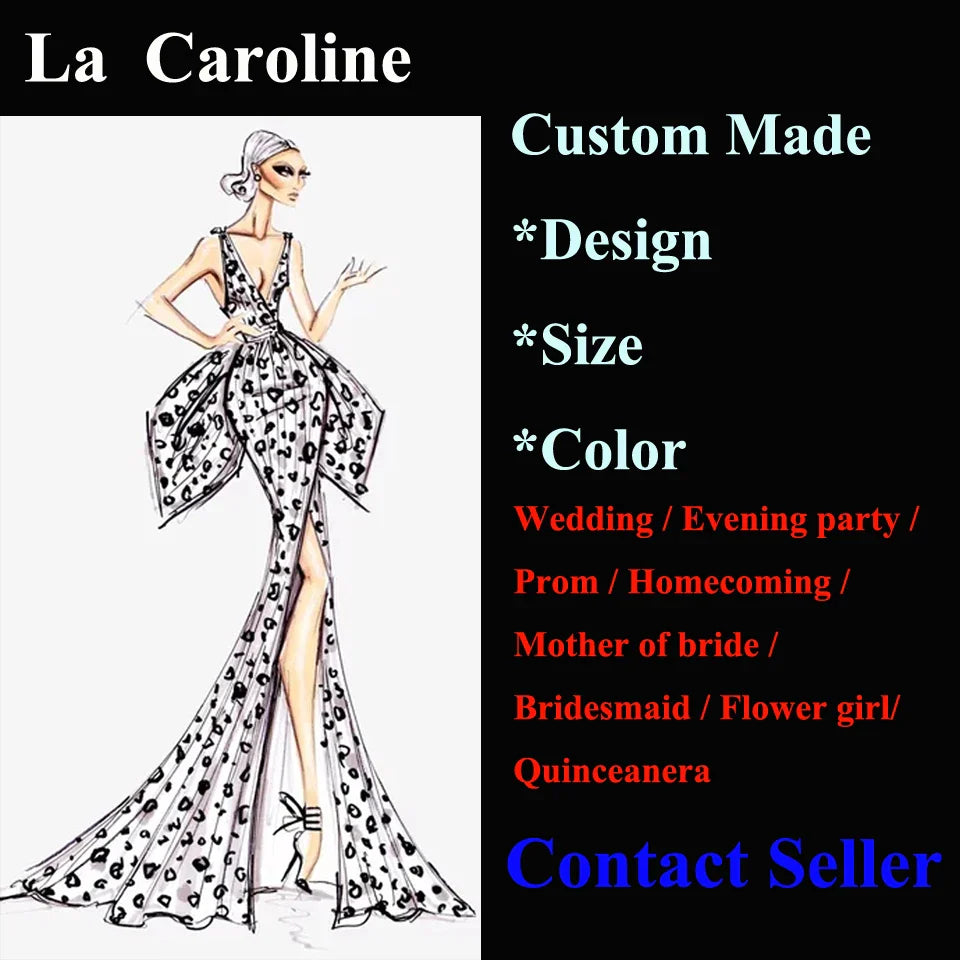 Caroline Light Yellow Beading Sequins Evening Gowns For Women Long Sleeve A-line Prom Gowns Party Custom Made Robes De Soirée