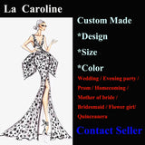 Caroline Light Yellow Beading Sequins Evening Gowns For Women Long Sleeve A-line Prom Gowns Party Custom Made Robes De Soirée