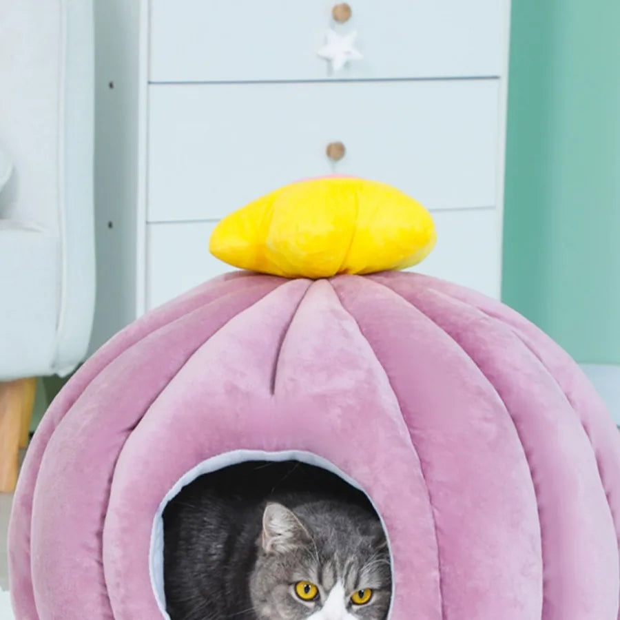 Closed Fluffy Cute Fashion Habitats Cat Bed Kittens Washable Dogs Nest Furniture Light Weight Cama Para Perros Pets Supplies