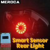 MEROCA Waterproof  Bicycle Smart Sensor Brake Taillights WR15 WR25 MTB Light Rechargeable Night Cycling Safety Rear Light