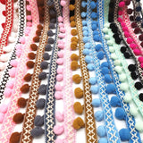 10yards Pom Pom Trim Lace Fabric Sewing Accessories Pompons Trim tassel Ball Fringes Ribbon Sewing Lace For DIY Material Apparel