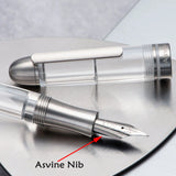 Asvine P36 Piston Filling Fountain Pen Bock / Asvine EF/F/M Nib, Titanium & Acrylic Smooth Writing Office Gift Pen