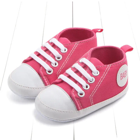 Baby Canvas Classic Sports Sneakers Newborn Baby Boys Girls Print Star First Walkers Shoes Infant Toddler Anti-slip Baby Shoes