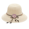 Bow Flowers Straw Hat Sweet Foldable Beach Hat Wide Brim Elegant Bucket Hat Sunscreen Outdoor Casual Sun Cap Women All Match