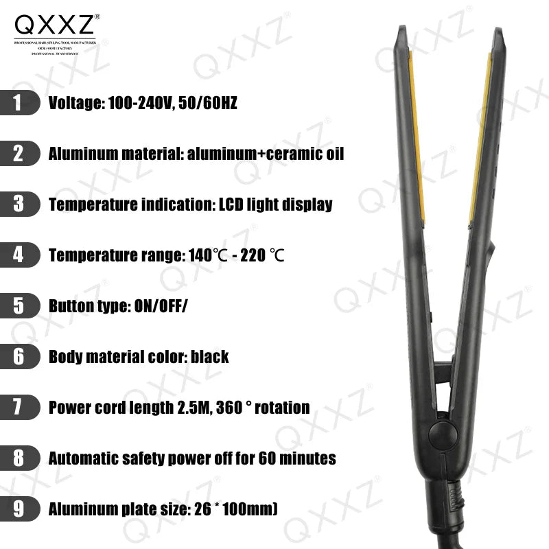 QXXZ 2023 New Hair Straightener Professional Iron Steam curler Electric Heating Dry Wet Wave Perm Styling Home Appliances