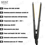 QXXZ 2023 New Hair Straightener Professional Iron Steam curler Electric Heating Dry Wet Wave Perm Styling Home Appliances