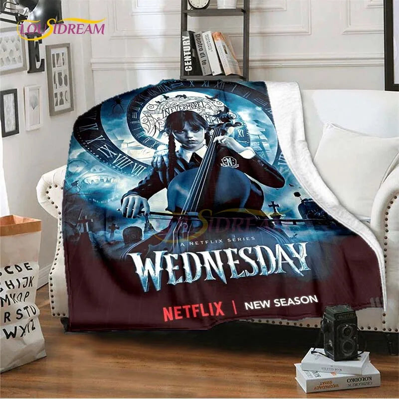 Wednesday Addams Series Throw Blanket Horror Soft Blankets for Beds Home Decor Bedding Cover picnic blanket