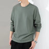 2024 Autumn Hoodies Men New Fashion Casual Slim Fit Waffle Round Neck Sweatshirts Men's Fashion Long Sleeve Undershirts