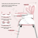 Folding Baby Highchair Kids Chair Dinning High Chair for Children Feeding Baby Table and Chair for Babies Toddler Booster Seat