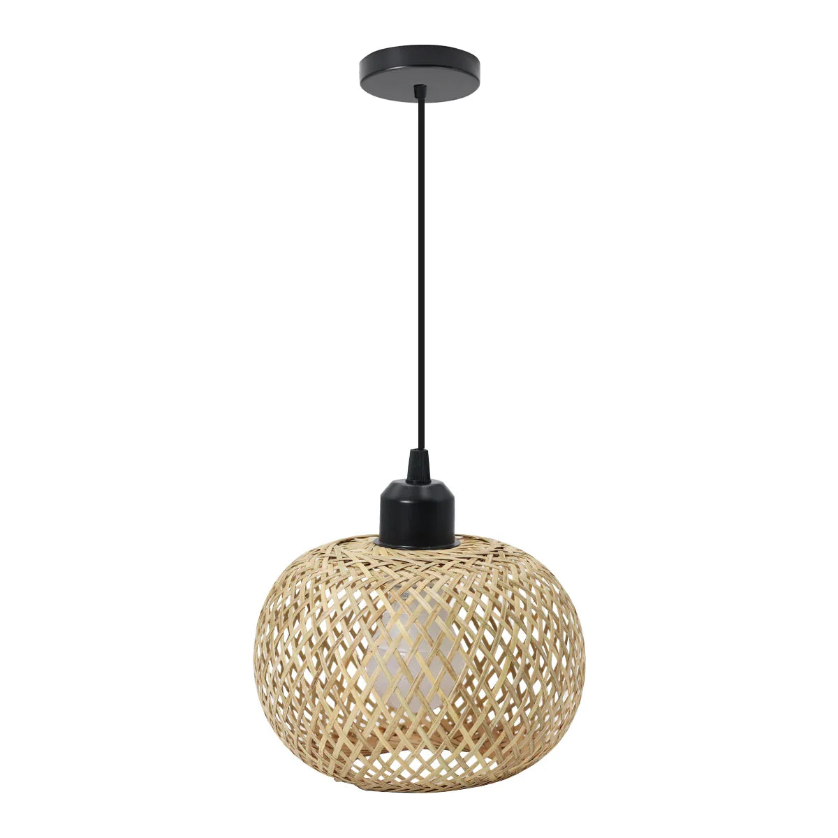 Bamboo Pendant Lamp Natural Rattan Chandeliers E27 Hand-knitting Café Restaurant Living Room Decor Hanging Lamp Indoor