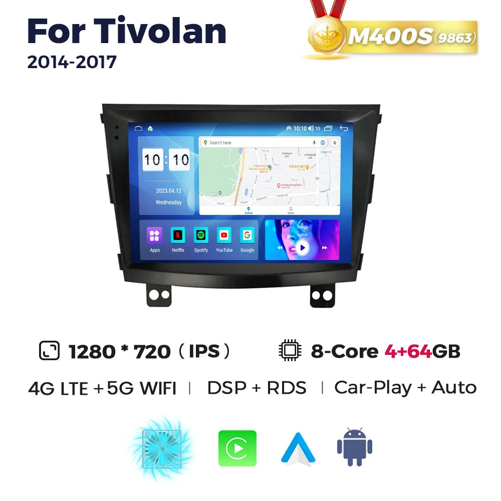 NaviFly 7862S Android All In One For SsangYong Tivoli Tivolan 2014 - 2017 9 Inch 1280*720 Carplay Car Intelligent System 8+256G