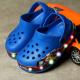 Summer Children Hole Sandals LED Lighted Flashing Light Shoes Boys Girls Beach Sandals Kids Breathable Fashion Sneakers