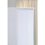 wooden wardrobe bedroom closet, Cabinet equipped with clothes drying rod and 2 storage drawers, White wardrobe