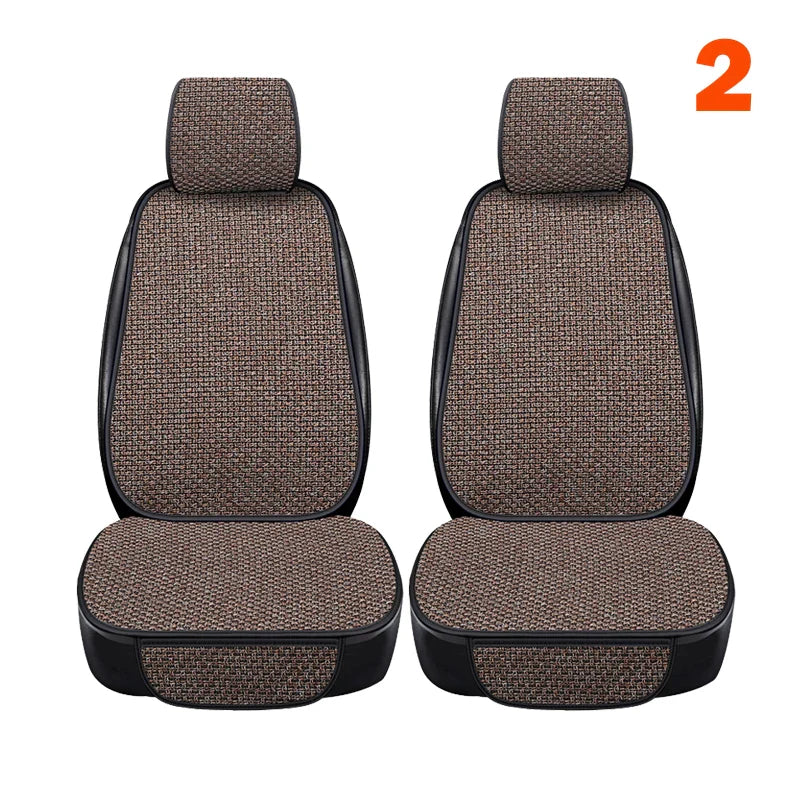 New Flax Car Seat Cover Protector Linen Front Rear Back Cushion Protection Pad Mat Backrest for Auto Interior Truck Suv Van