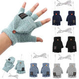 Double-Sided Heating Gloves Adjustable Temperature Rechargable Mittens Washable Electric Thermal Gloves Warm for Outdoor Hiking