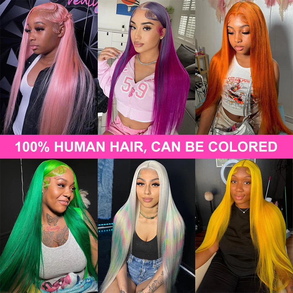 Luvin 30 40 Inch 13x4 Straight 613 Blonde Human Hair Wigs 250% Transparent Remy Brazilian 13x6 Color Lace Frontal Wig For Women