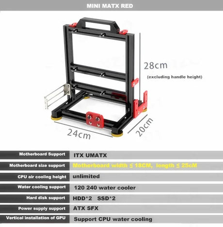 Open PC Gamer Cabinets,DIY ITX MATX ATX Case Frame Rack,Water Cooling Computer Gabinete Gaming Chassis Vertical Personality